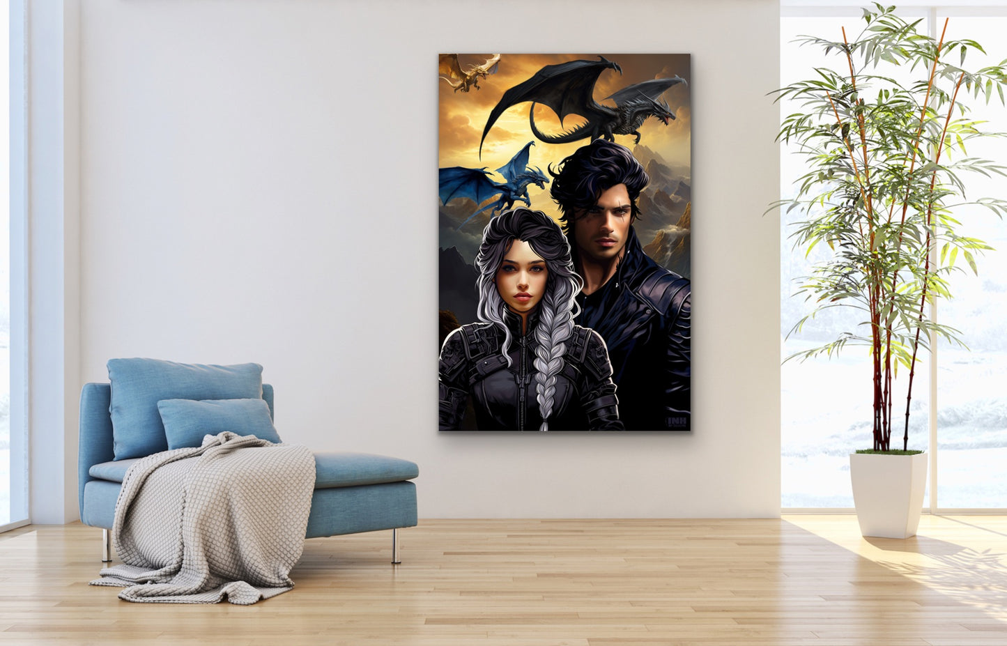 Dragon Riders Fantasy Canvas Wall Art