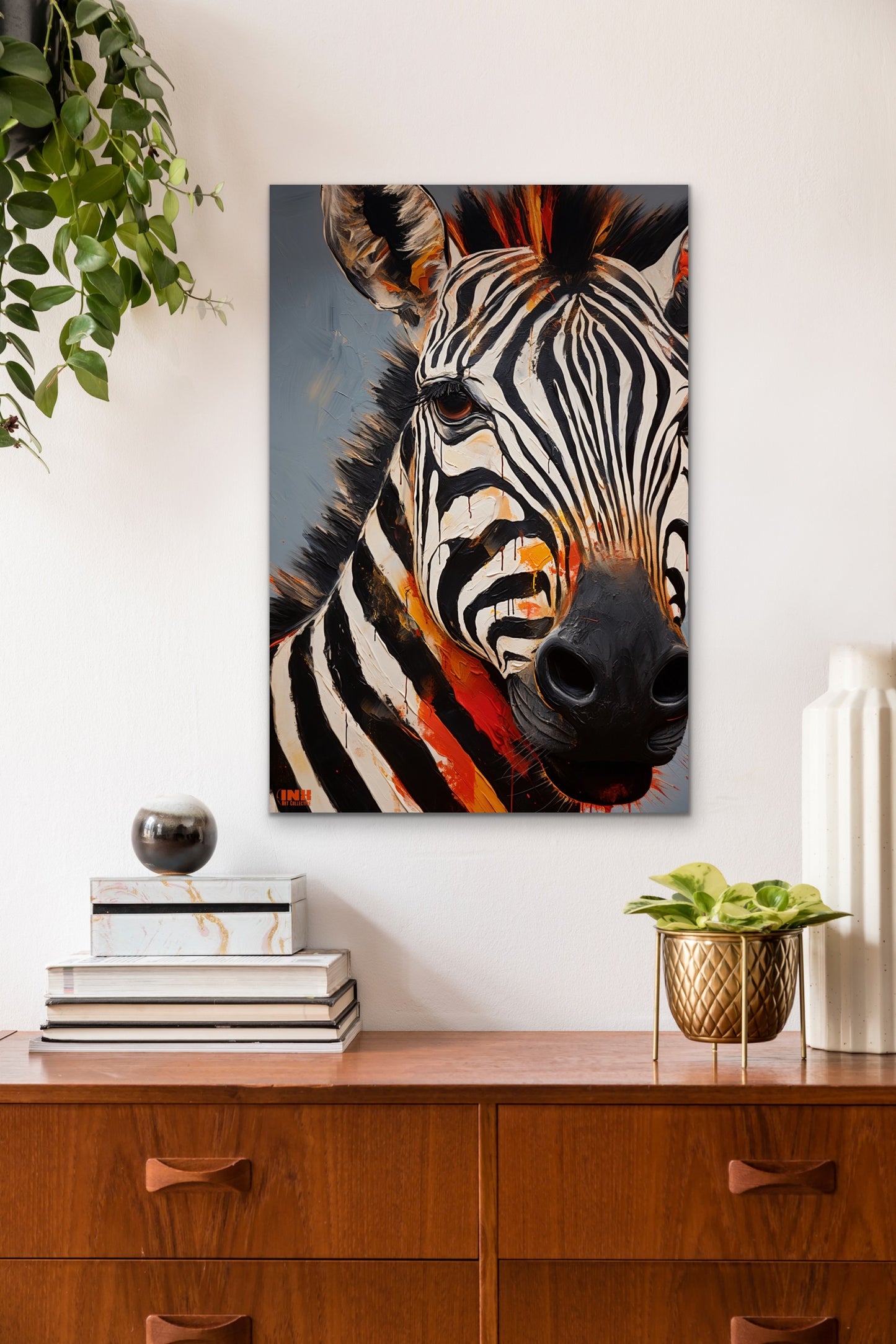 Vibrant Zebra Canvas Wall Art