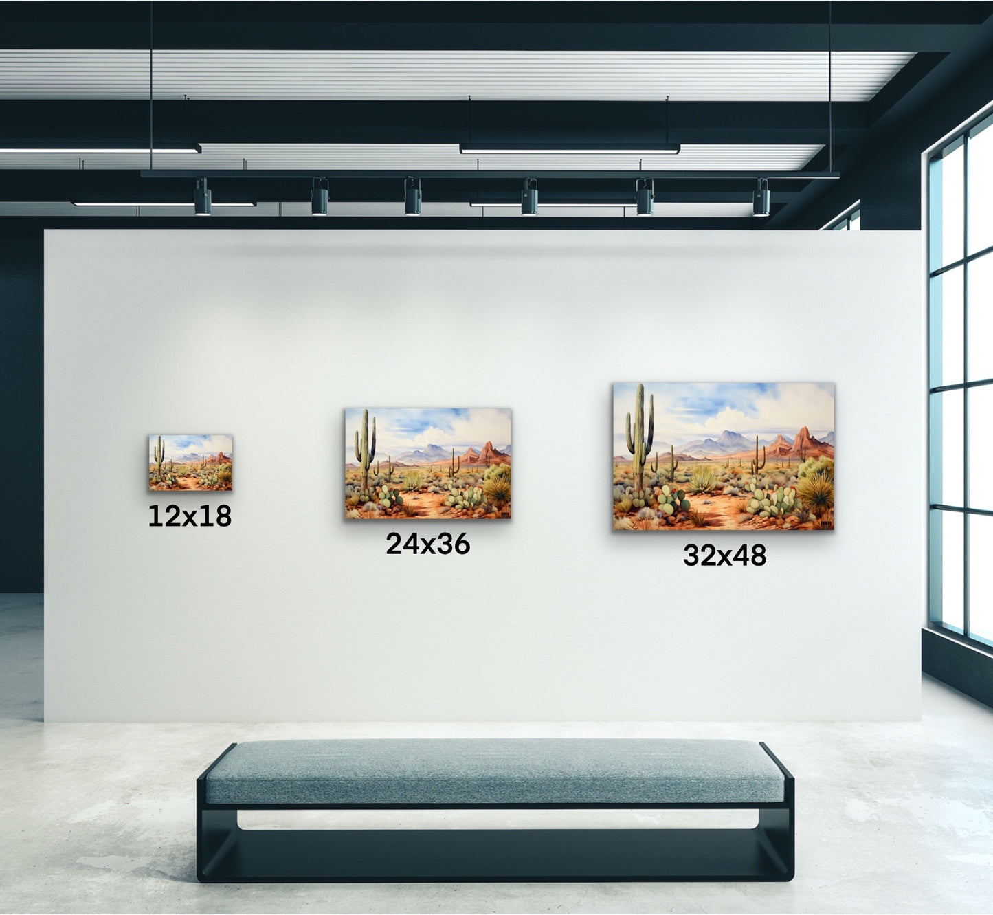 Desert Cactus Landscape Canvas Wall Art