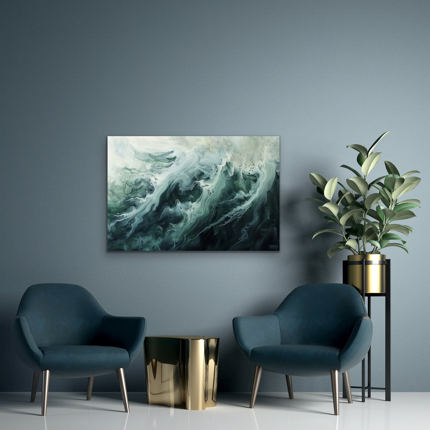 Ocean Wave Abstract Canvas Wall Art