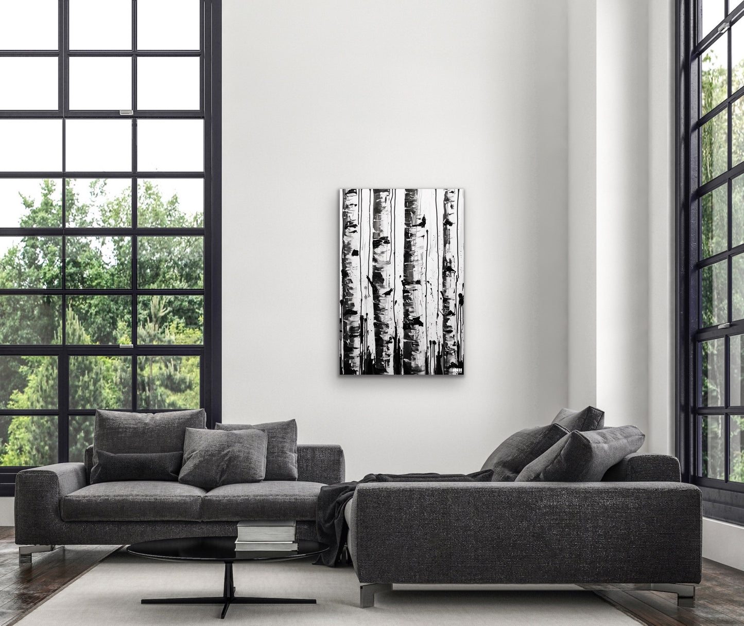 Abstract Aspen Trees Canvas Art