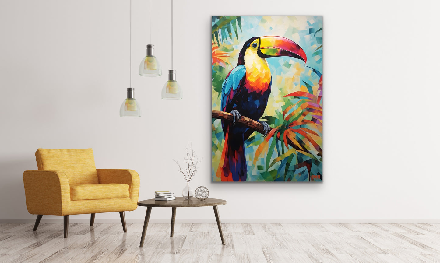 Rainbow Toucan Canvas Wall Art