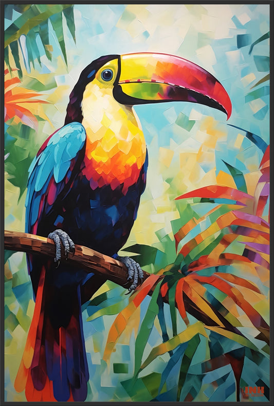 Rainbow Toucan Canvas Wall Art