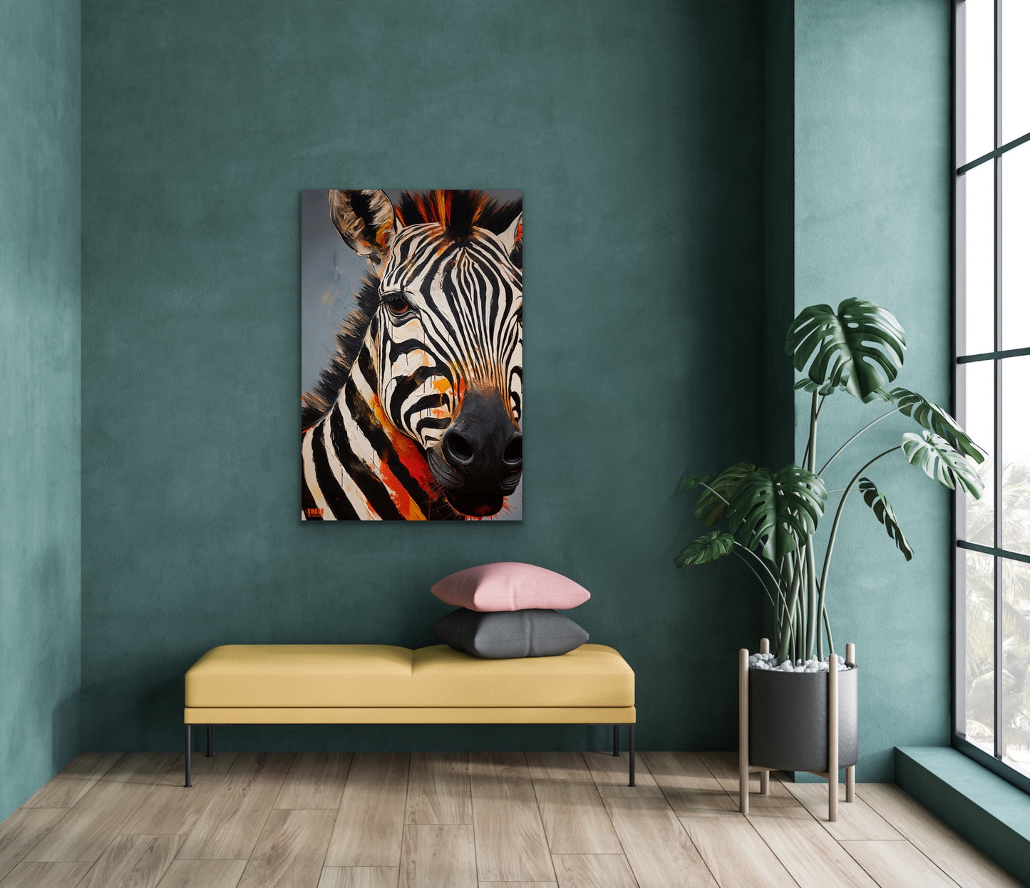 Vibrant Zebra Canvas Wall Art