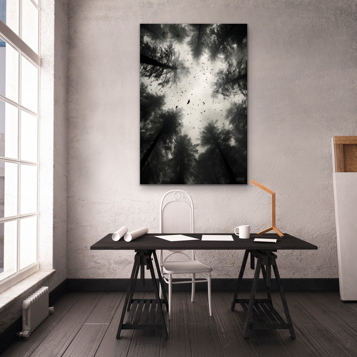 Haunting Forest Crows Canvas Wall Art