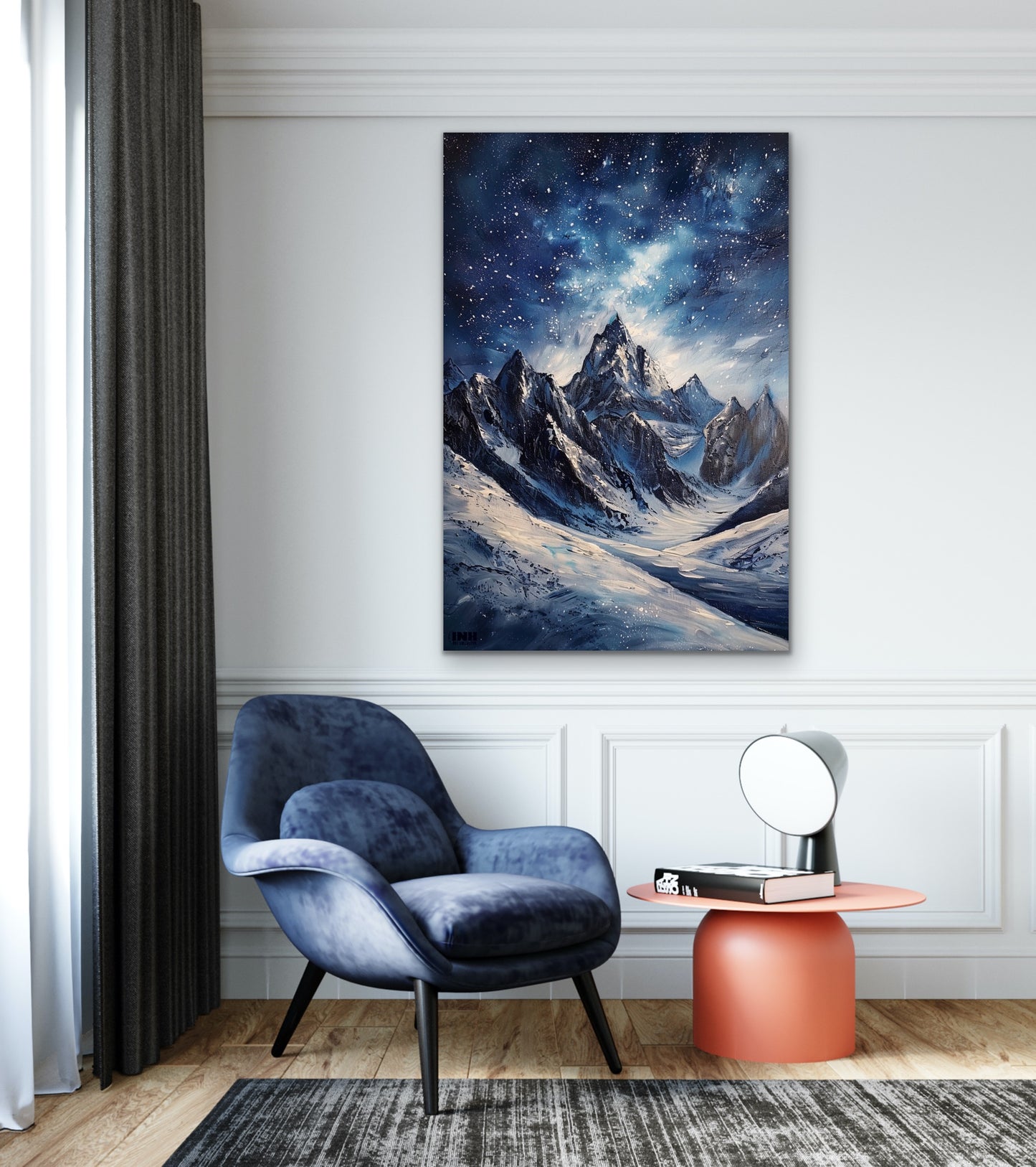 Starry Mountain Peaks Canvas Wall Art