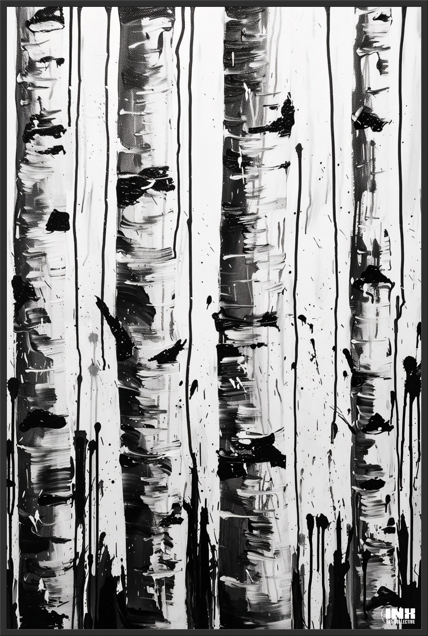 Abstract Aspen Trees Canvas Art