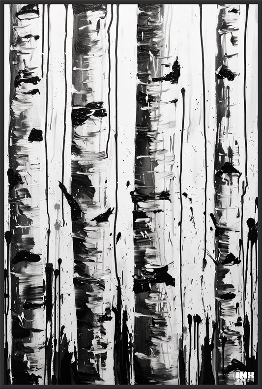 Abstract Aspen Trees Canvas Wall Art