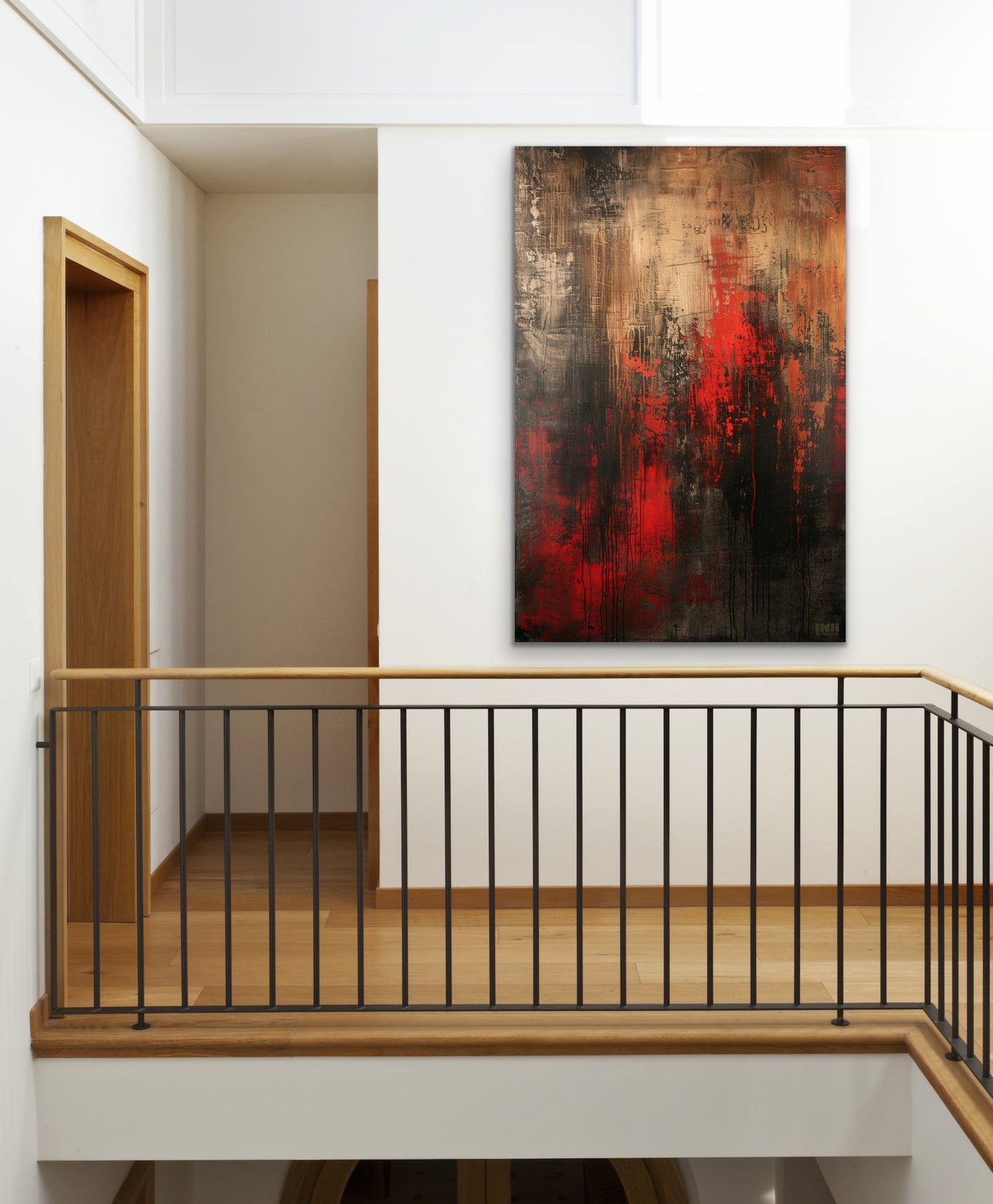 Molten Red Abstract Canvas Wall Art