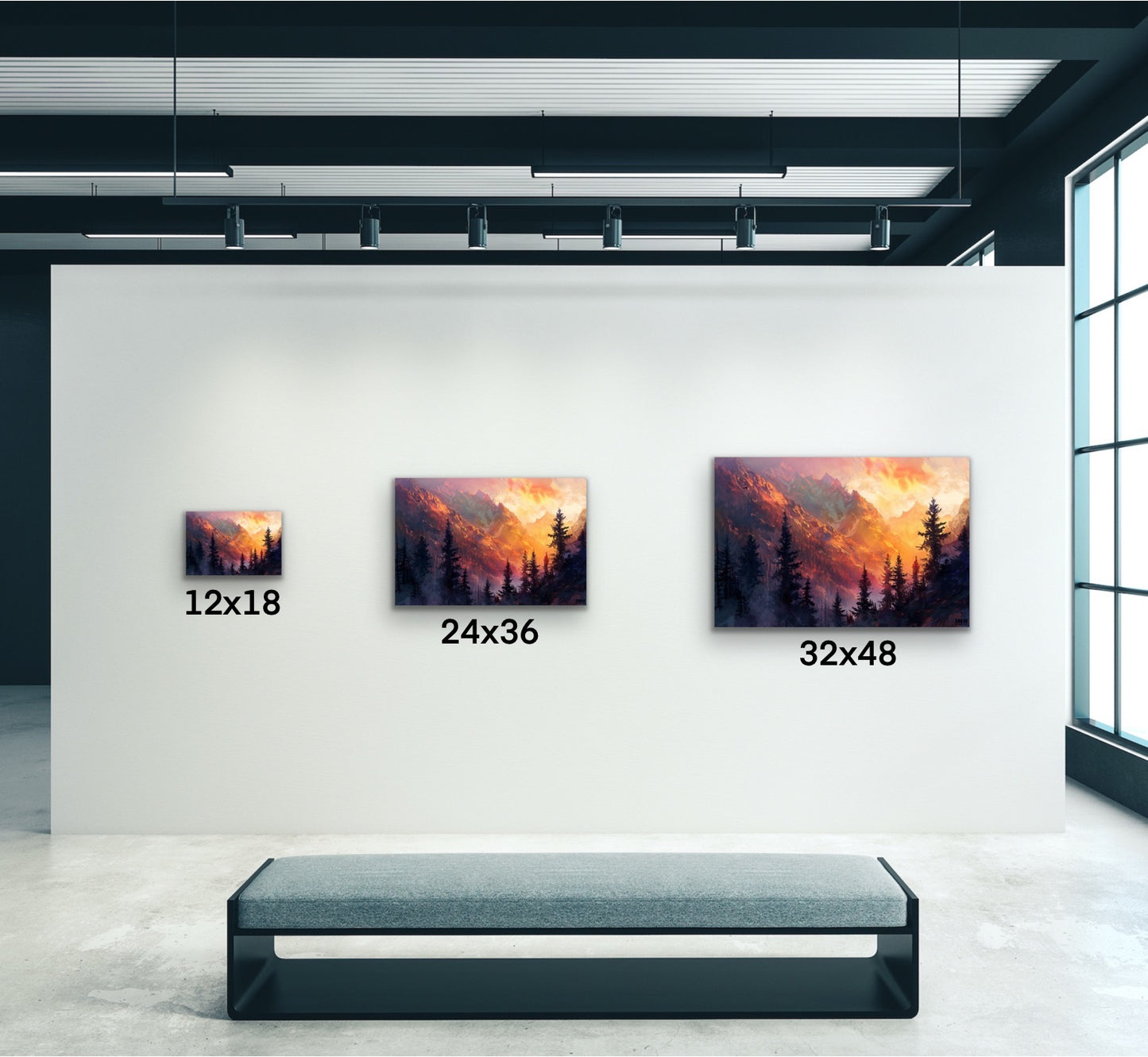 Sunset Mountain Canvas Wall Art