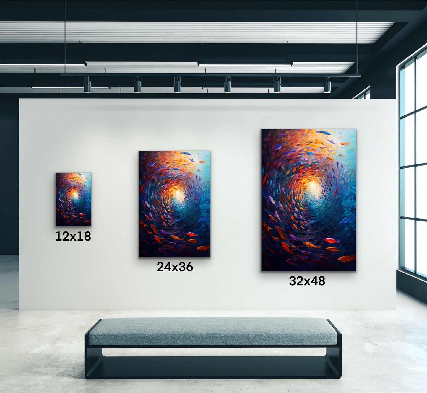 School of Fish Canvas Wall Art