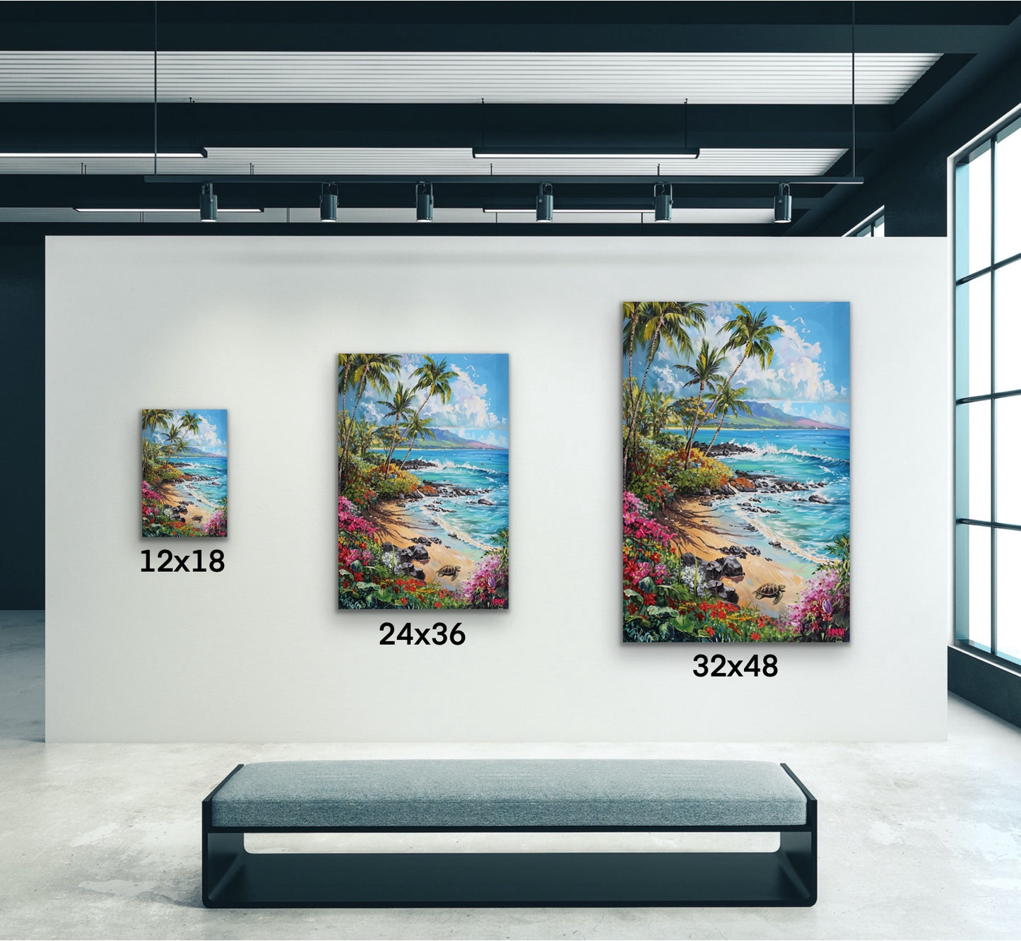 Tropical Beach Paradise Canvas Wall Art