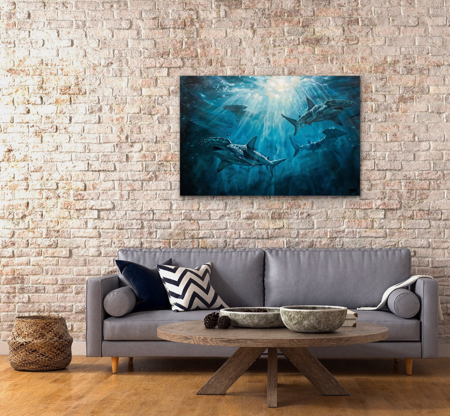 Hammerhead Shark Ocean Canvas Wall Art