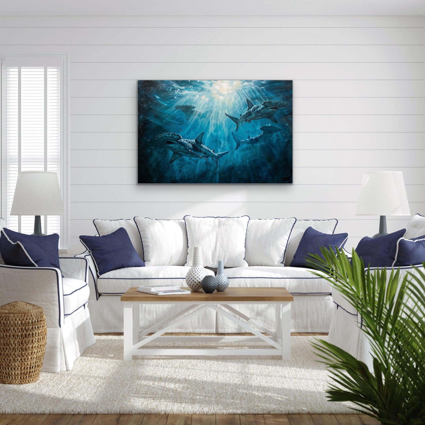 Hammerhead Shark Ocean Canvas Wall Art