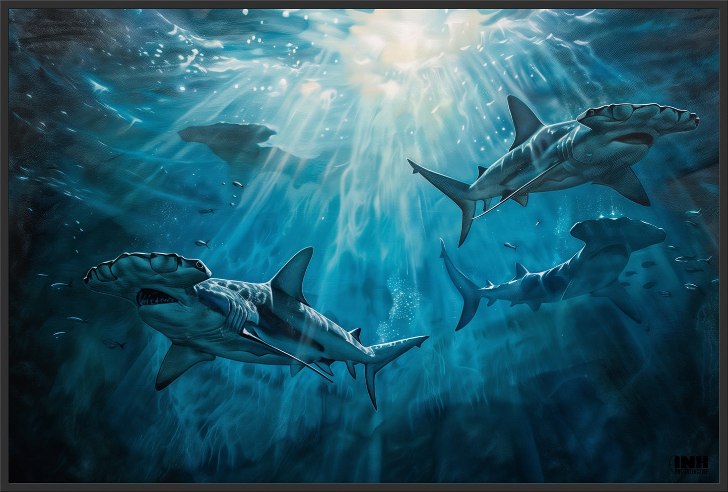 Hammerhead Shark Ocean Canvas Wall Art