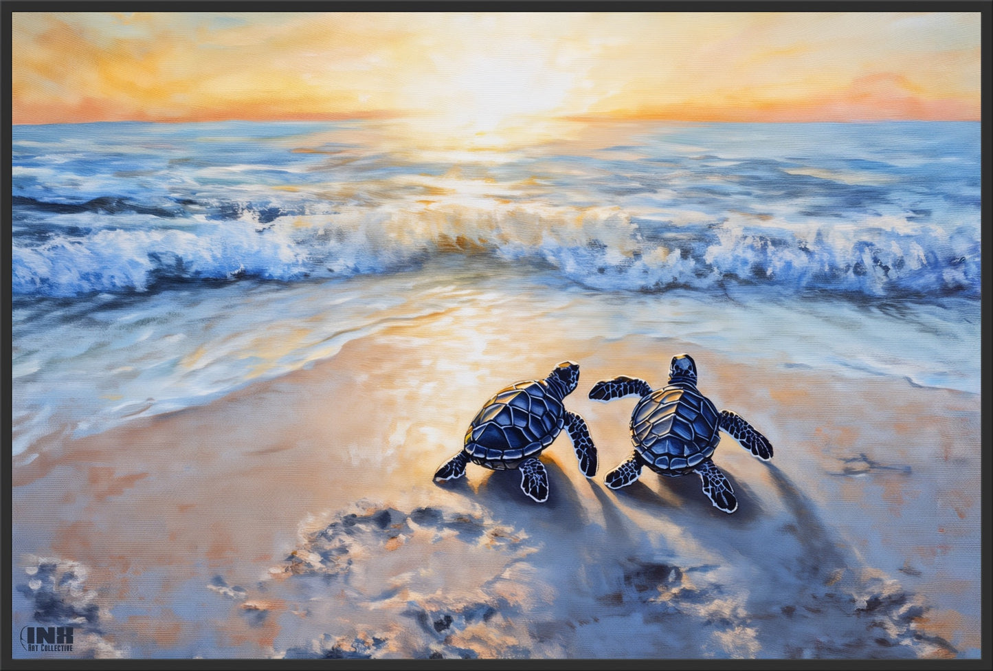 Baby Sea Turtles Canvas Wall Art