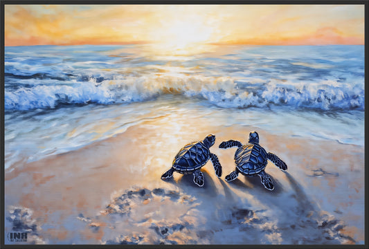 Baby Sea Turtles Canvas Wall Art