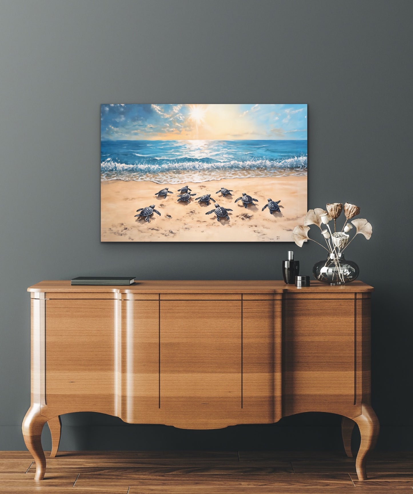 Sea Turtle Journey Canvas Wall Art