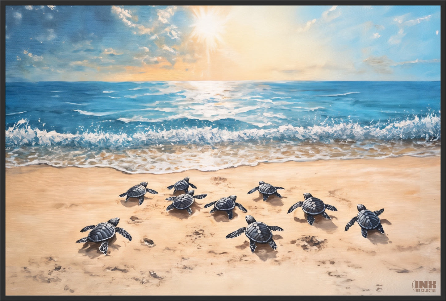 Sea Turtle Journey Canvas Wall Art