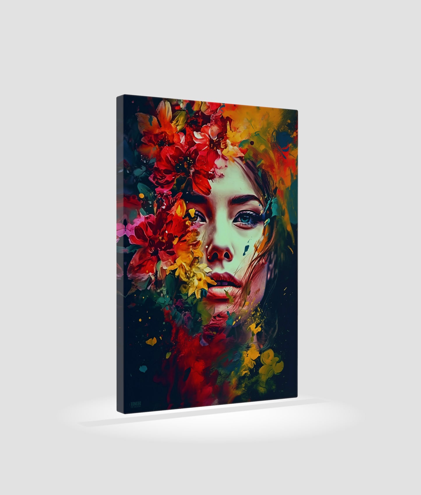 Floral Portrait Abstract Canvas Wall Art