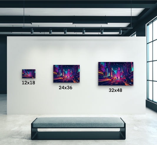Cyberpunk Cityscape Canvas Wall Art