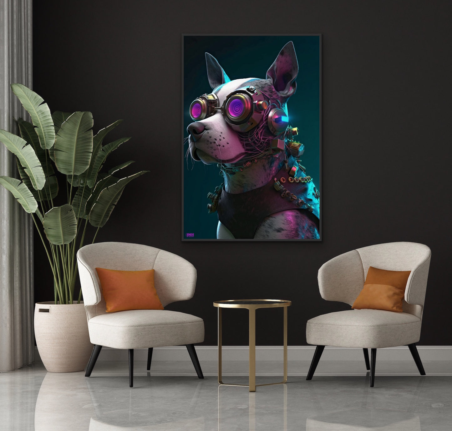 Cyberpunk Pup Canvas Wall Art