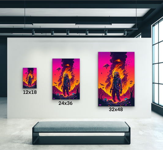 Neon Apocalypse Sci-Fi Canvas Wall Art