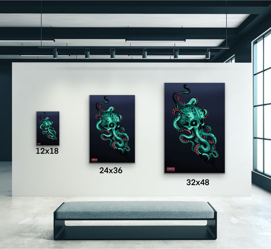 Cthulhu Skull Canvas Wall Art