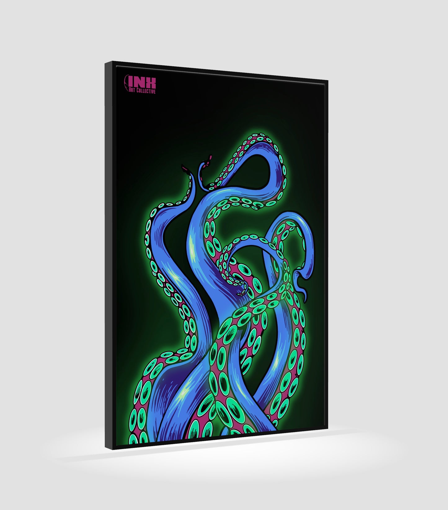 Neon Tentacles Canvas Wall Art