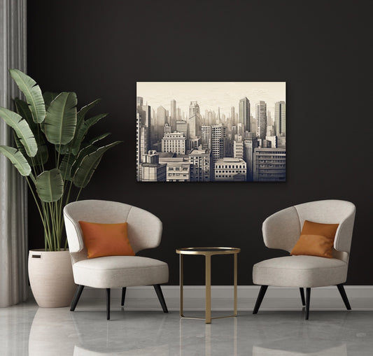 Urban Skyline Cityscape Canvas Wall Art