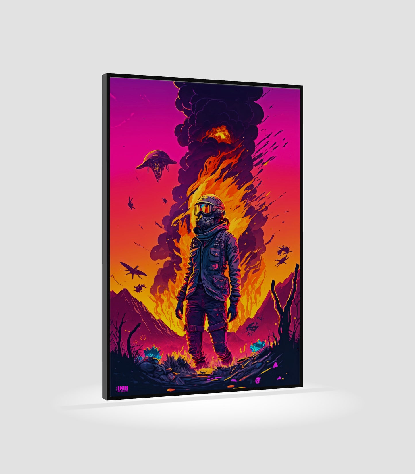 Neon Apocalypse Sci-Fi Canvas Wall Art