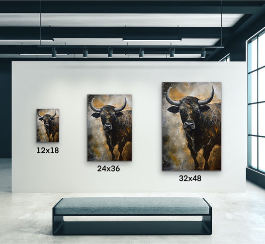 Abstract Bull Canvas Wall Art