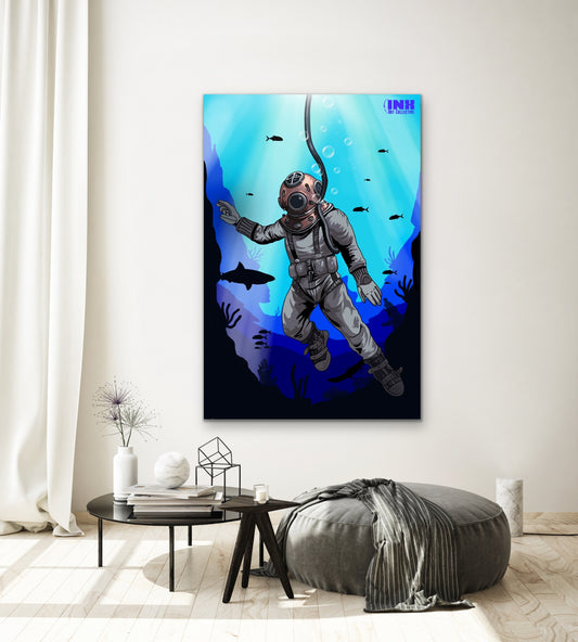 Deep Sea Diver Canvas Wall Art