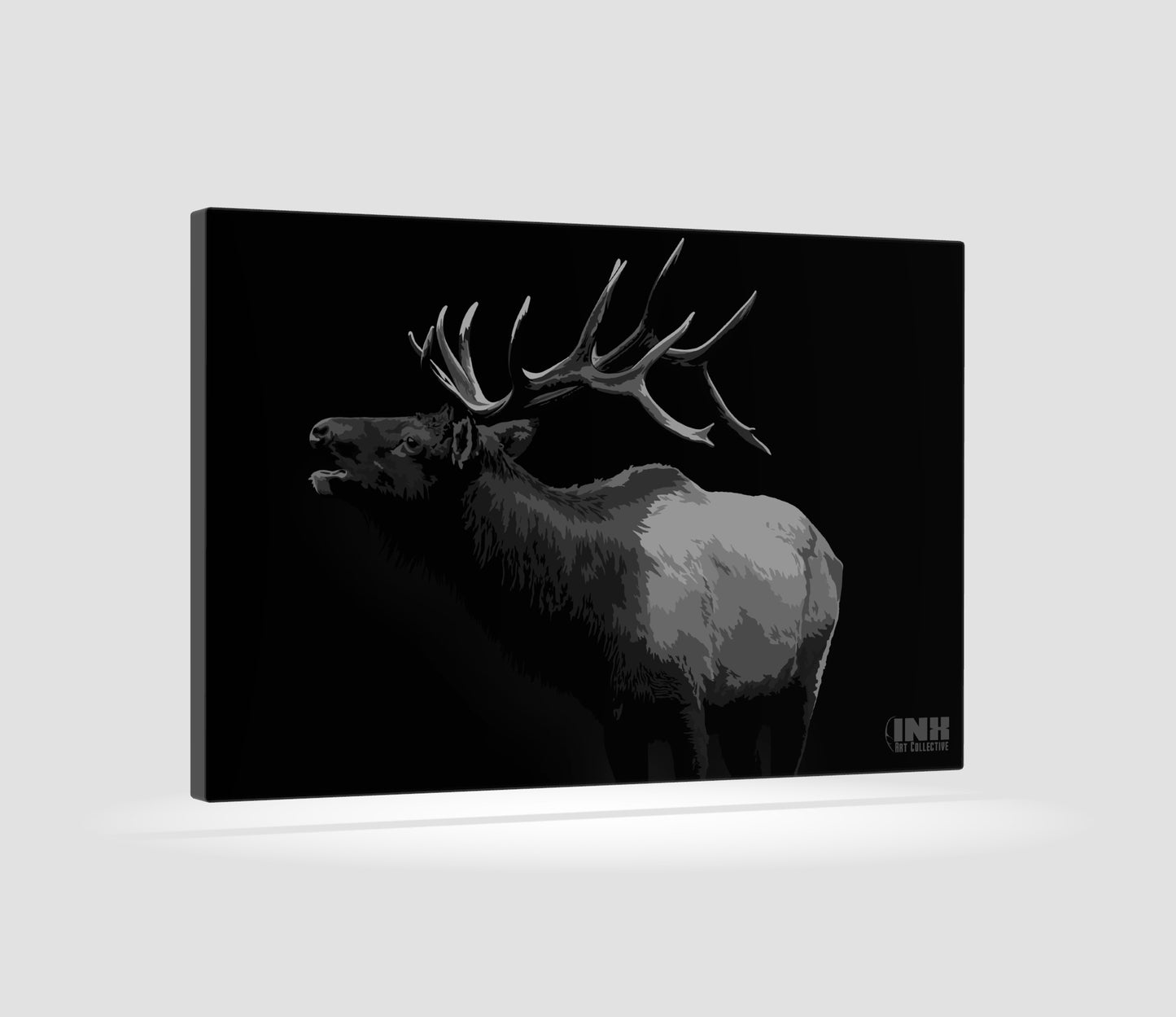 Monochrome Elk Canvas Wall Art