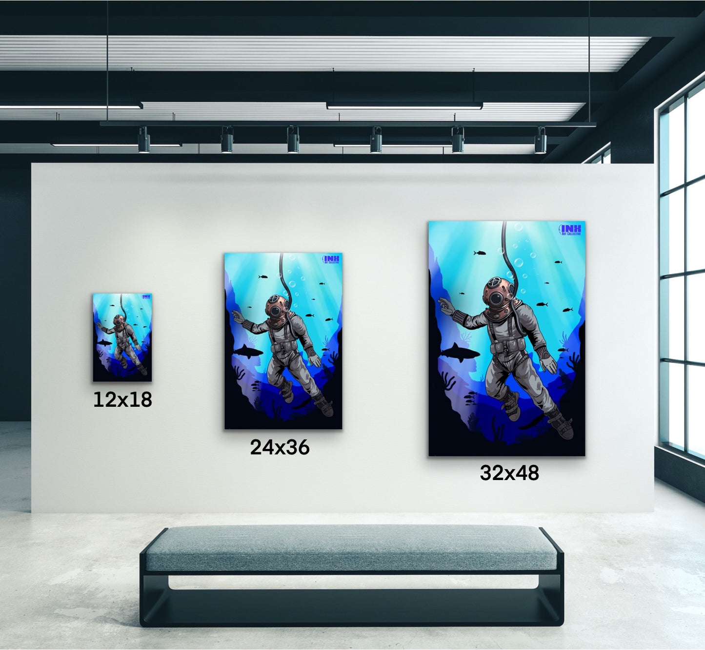 Astronaut & Deep Sea Diver Canvas Wall Art Set