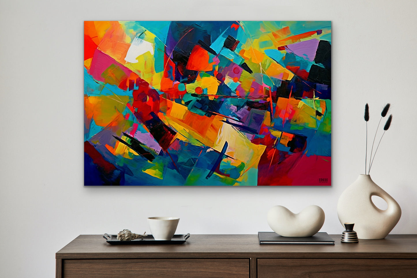 Vibrant Chaos Abstract Canvas Wall Art