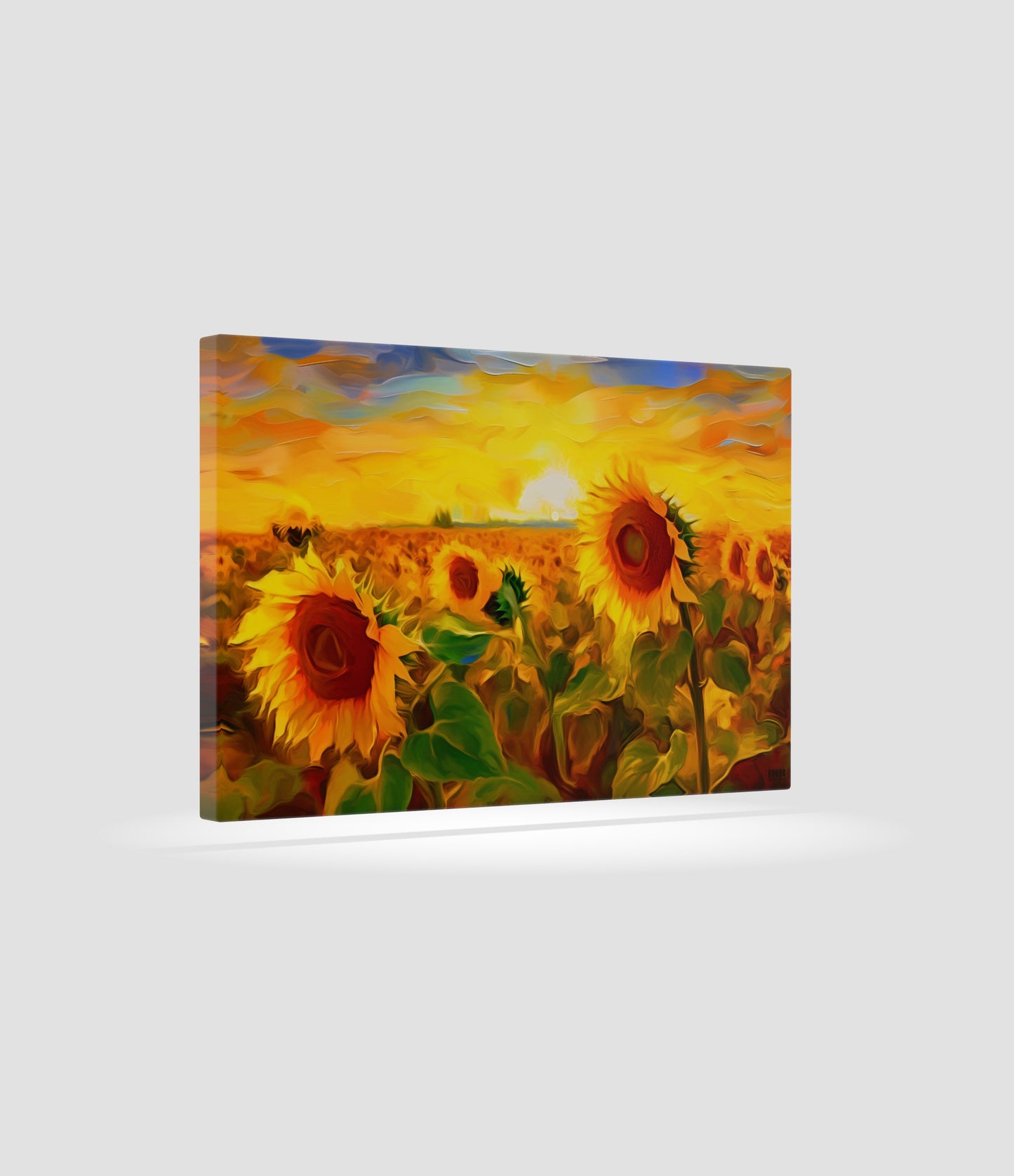 Golden Sunflower Field Canvas Wall Art