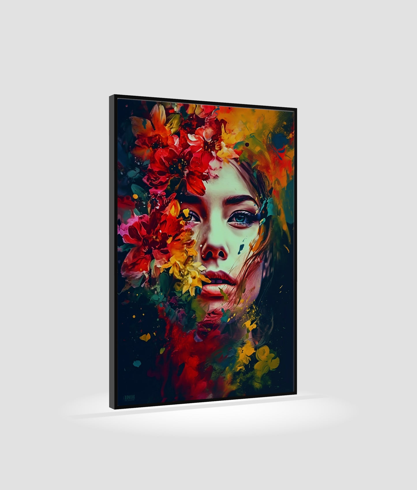Floral Portrait Abstract Canvas Wall Art