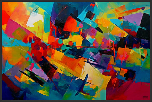 Vibrant Chaos Abstract Canvas Wall Art
