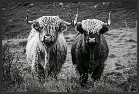 Highland Cow Duo Canvas Wall Art