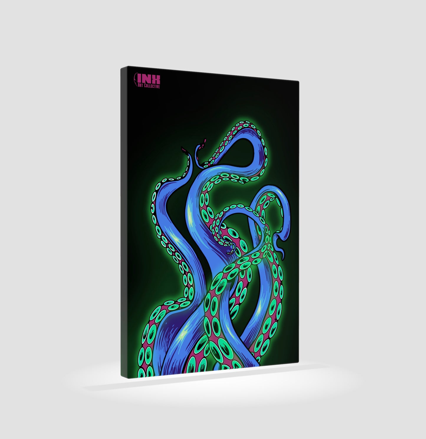 Neon Tentacles Canvas Wall Art