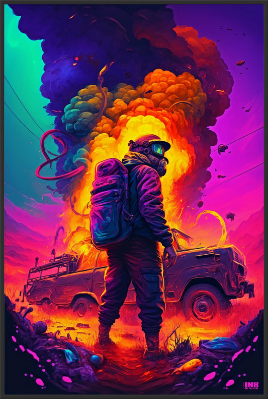 Apocalyptic Traveler Abstract Canvas Wall Art