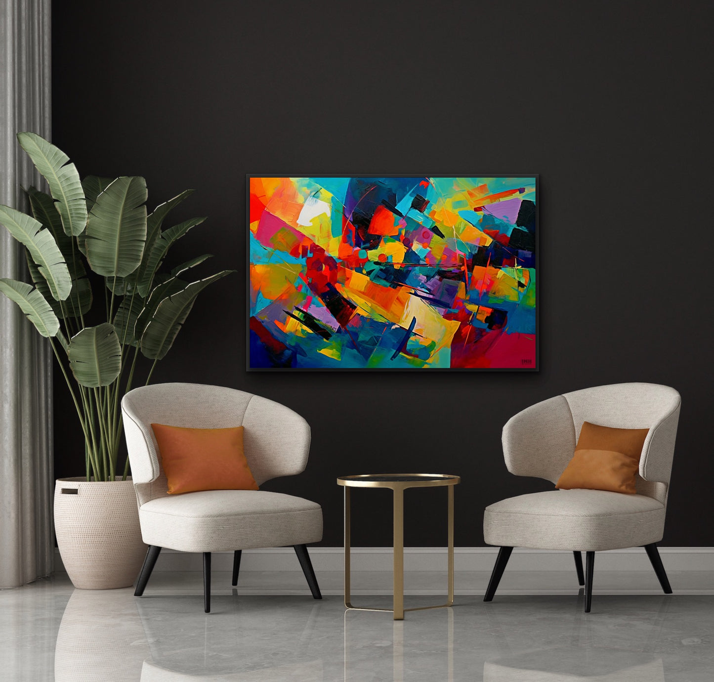 Vibrant Chaos Abstract Canvas Wall Art