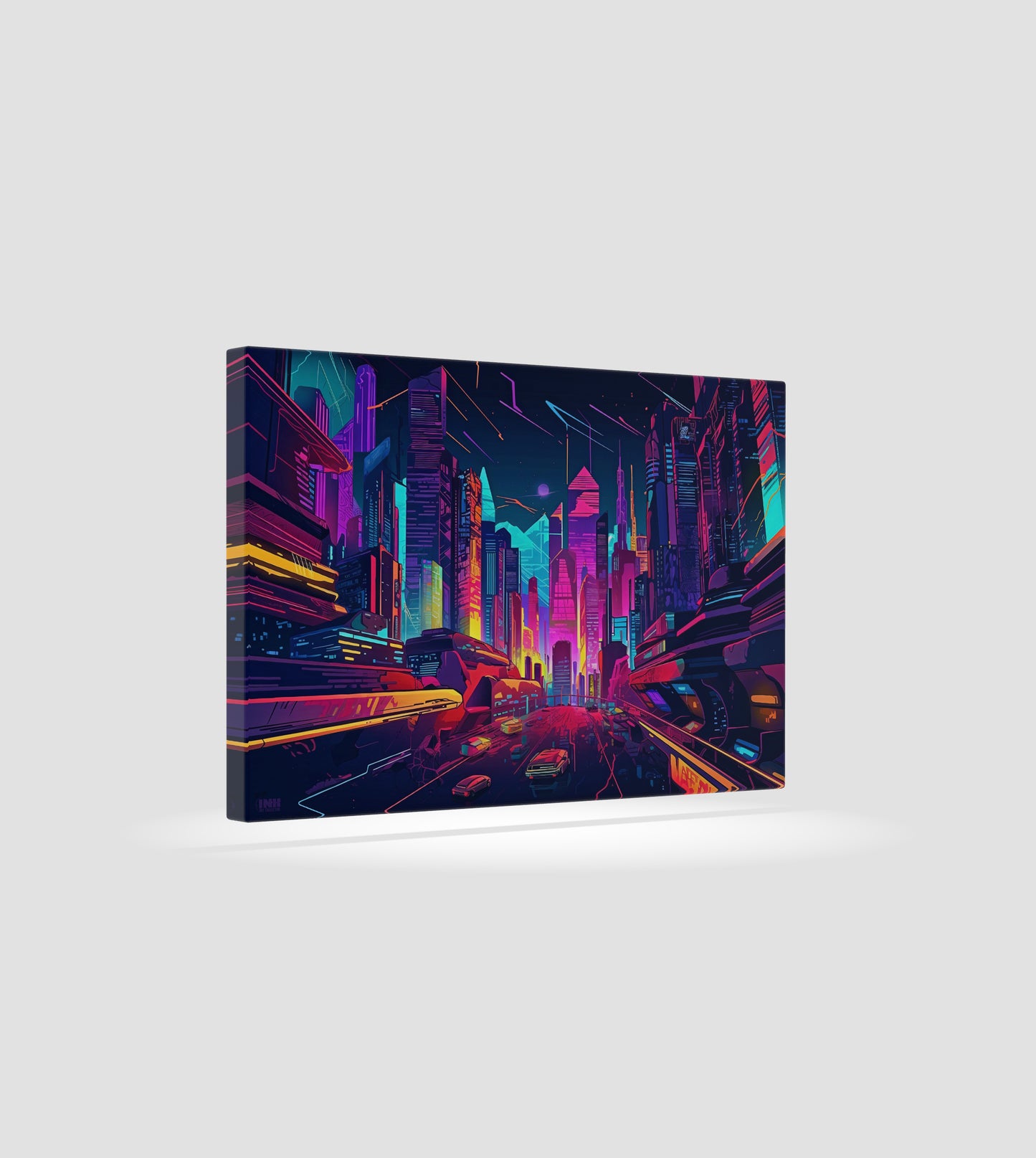 Cyberpunk Cityscape Canvas Wall Art