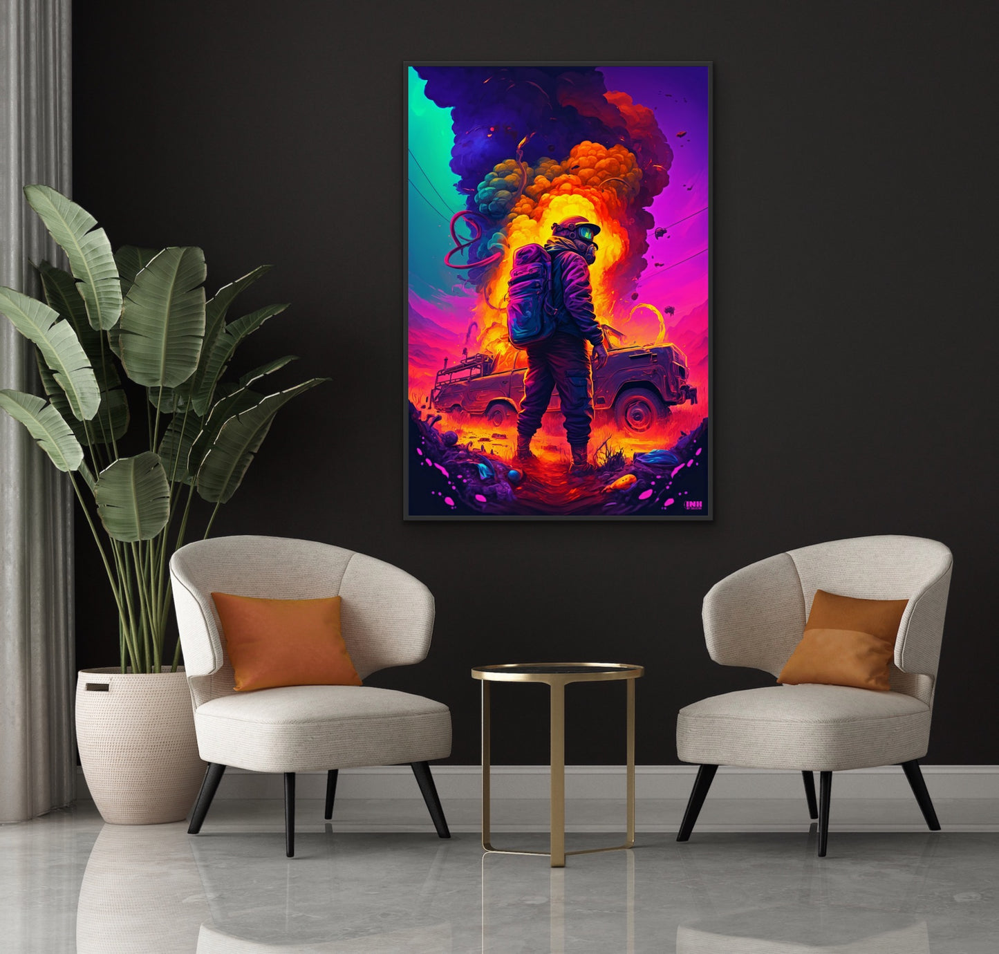 Apocalyptic Traveler Abstract Canvas Wall Art