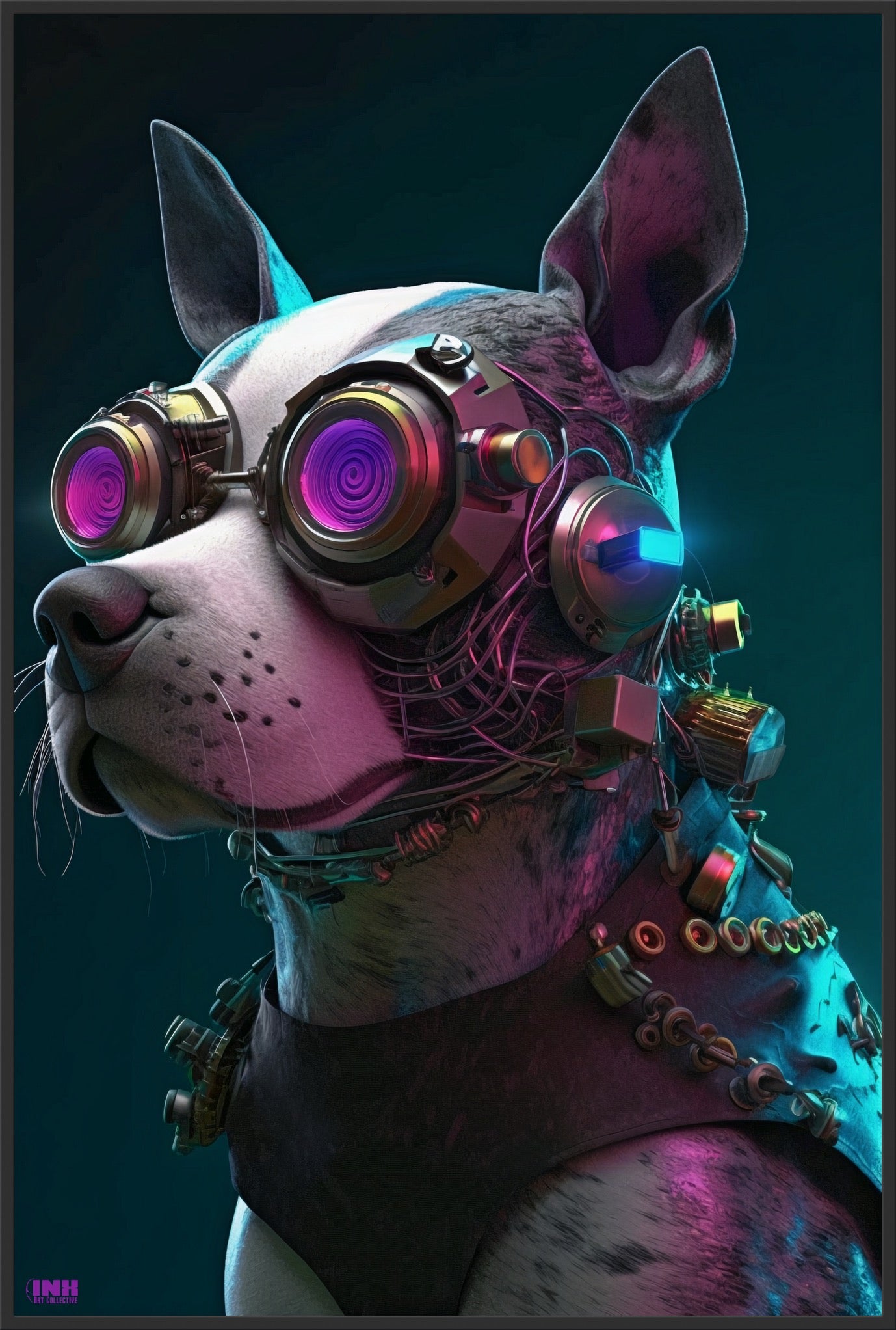 Cyberpunk Pup Canvas Wall Art