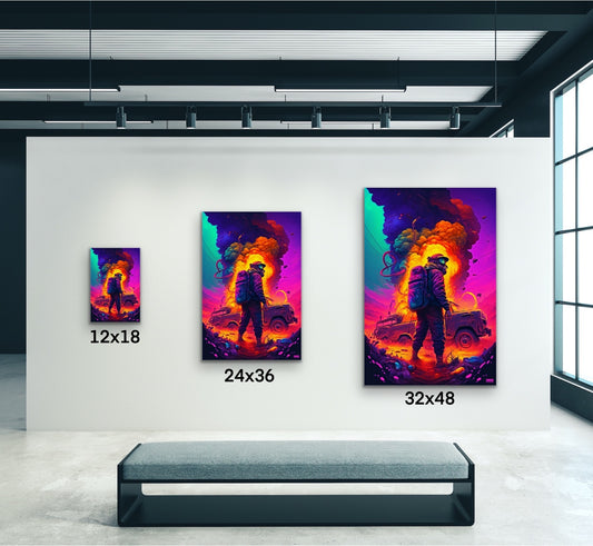Apocalyptic Traveler Abstract Canvas Wall Art