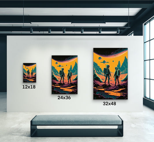 Retro Futuristic Astronaut Canvas Wall Art