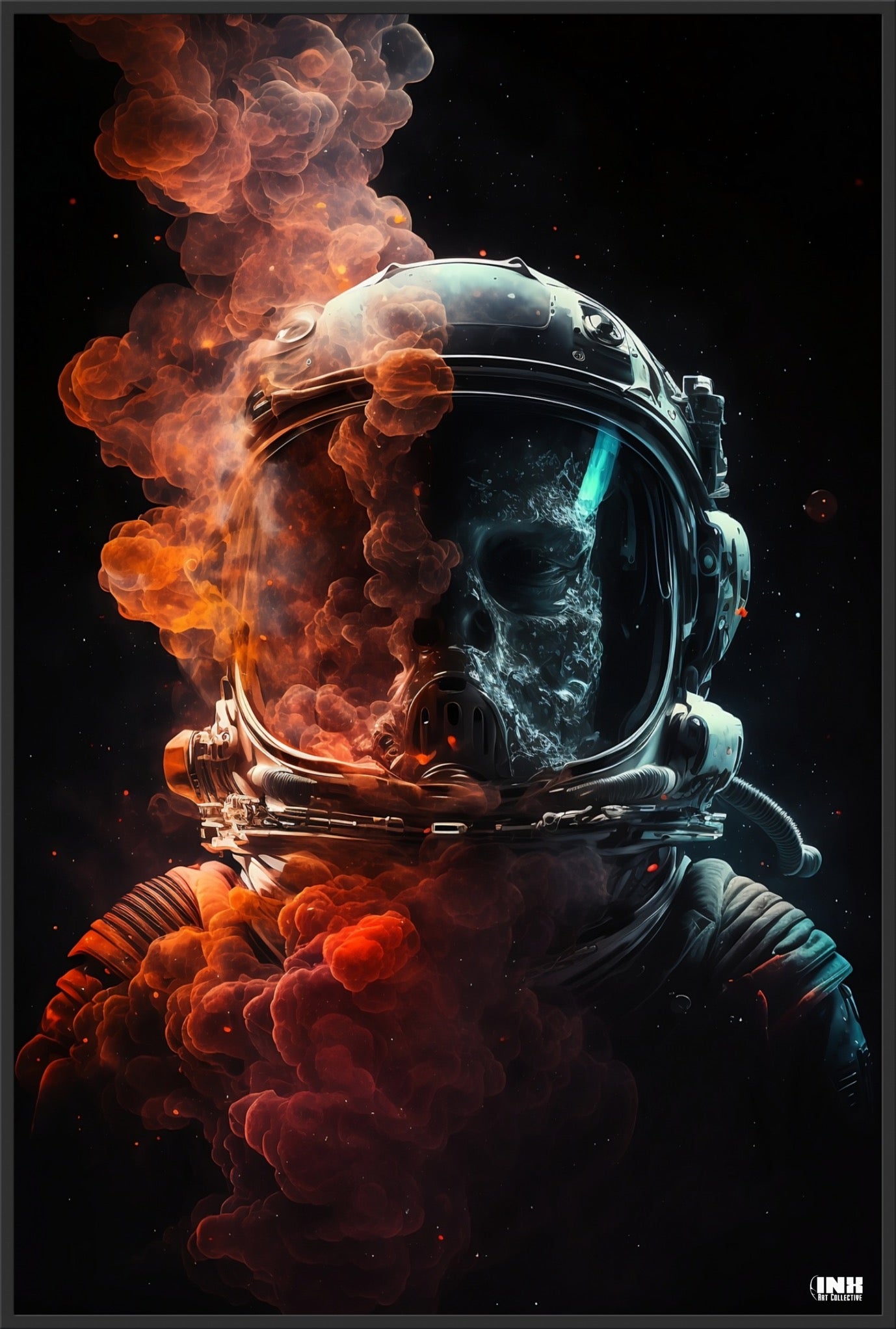 Ghost Astronaut Dark Sci-Fi Canvas Wall Art