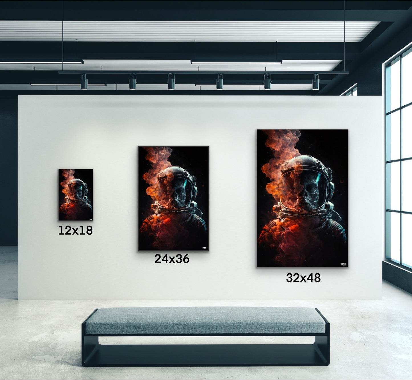 Ghost Astronaut Dark Sci-Fi Canvas Wall Art